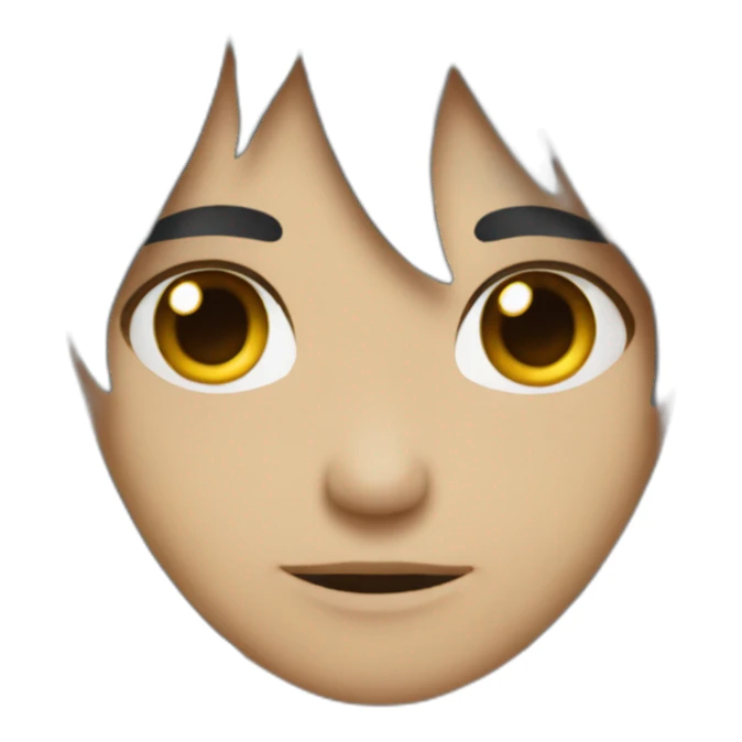 Una cara de un chico emo pensatibo sticker