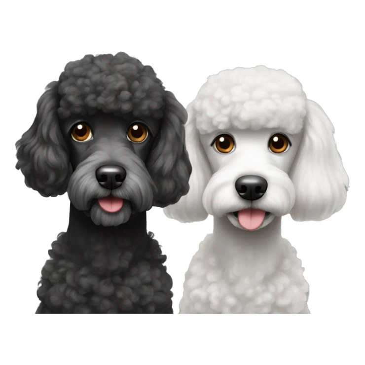 two poodles one black one grey sticker