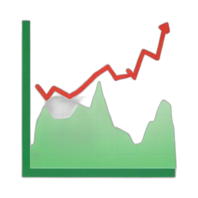 green and red line chart sticker
