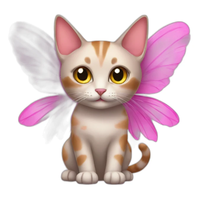 cat with pink fairy wings sticker