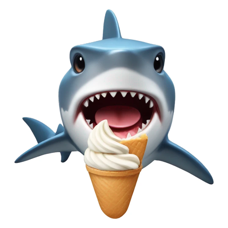 Shark eating icecream sticker