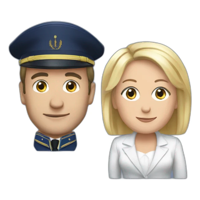 macron on marine le pen sticker