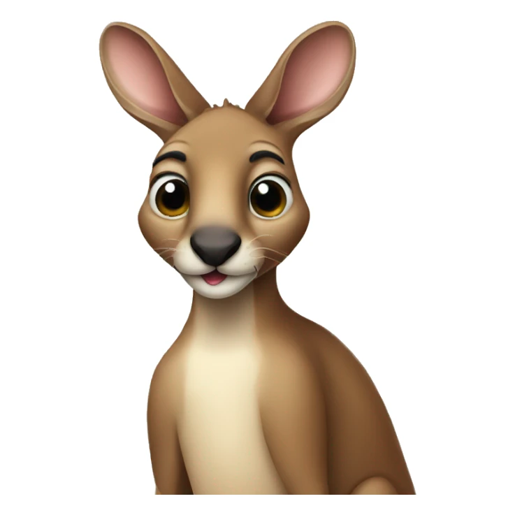 Kangaroo holding a cat sticker