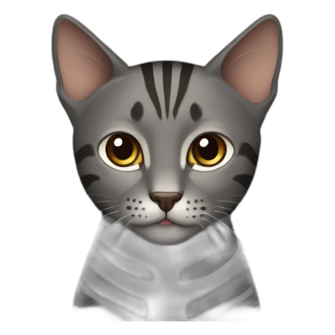 dark grey with brown stripes cat sticker