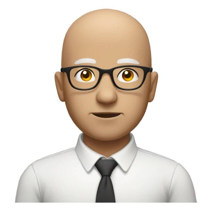 bald man with glasses portrait sticker