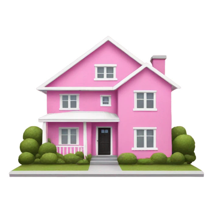 Pink modern house sticker