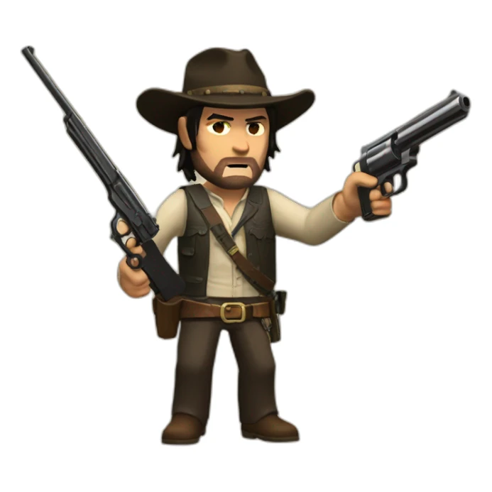 john marston with a gun sticker