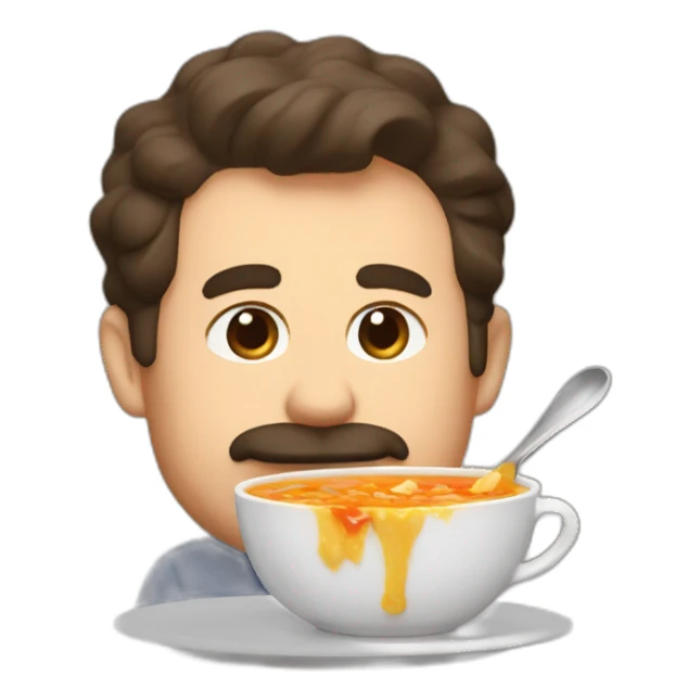 Ted lasso eating chicken soup  sticker