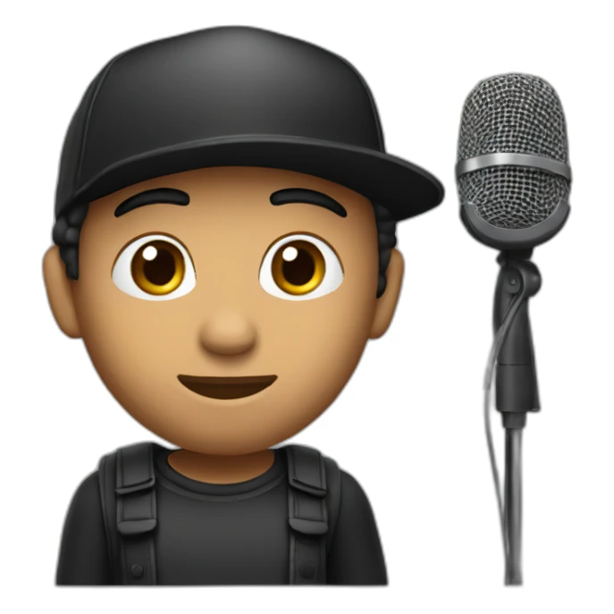 Stand Up actor width skin with microphone in a black cap sticker