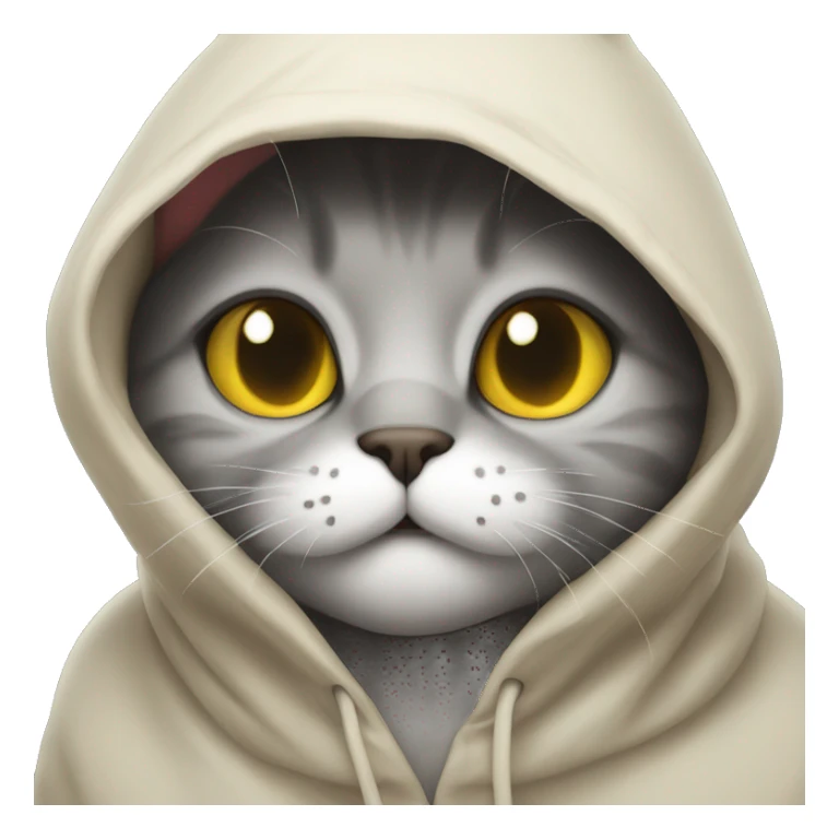 cat waering a hodie sticker