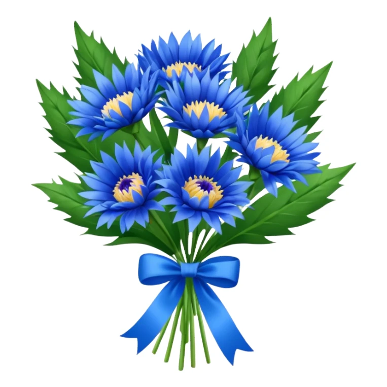 12 cornflowers bouquet decorated sticker