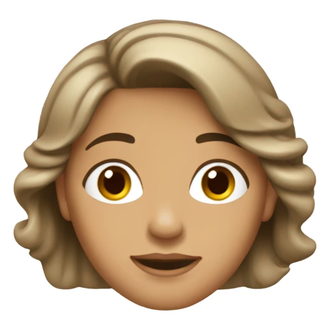 mujer blanca cabello ondulado marron sticker