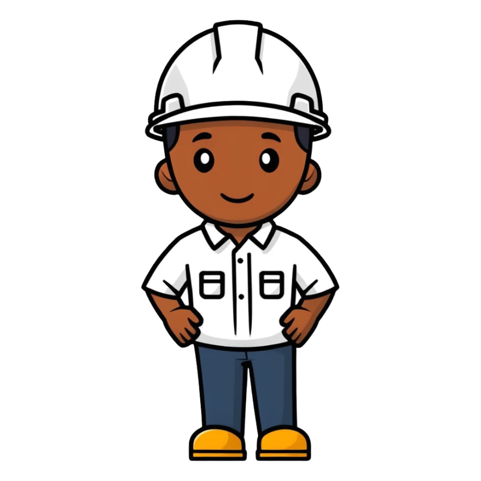 Black man working construction  sticker
