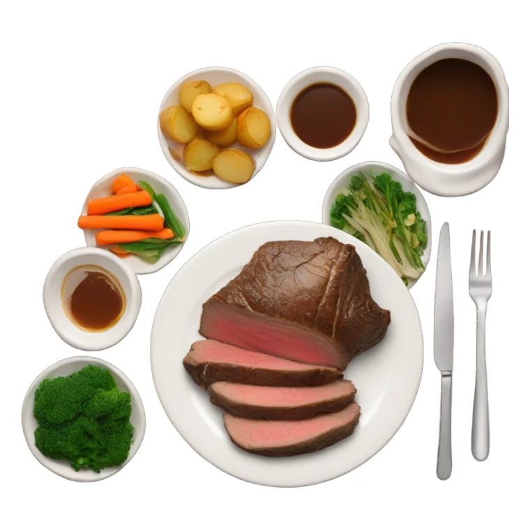 Beef Roast dinner on a plate sticker