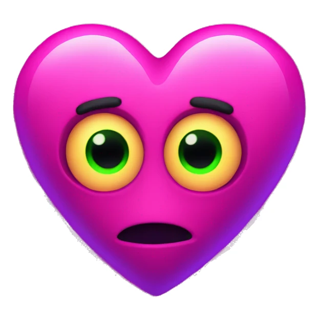 Neon heart with eyes sticker