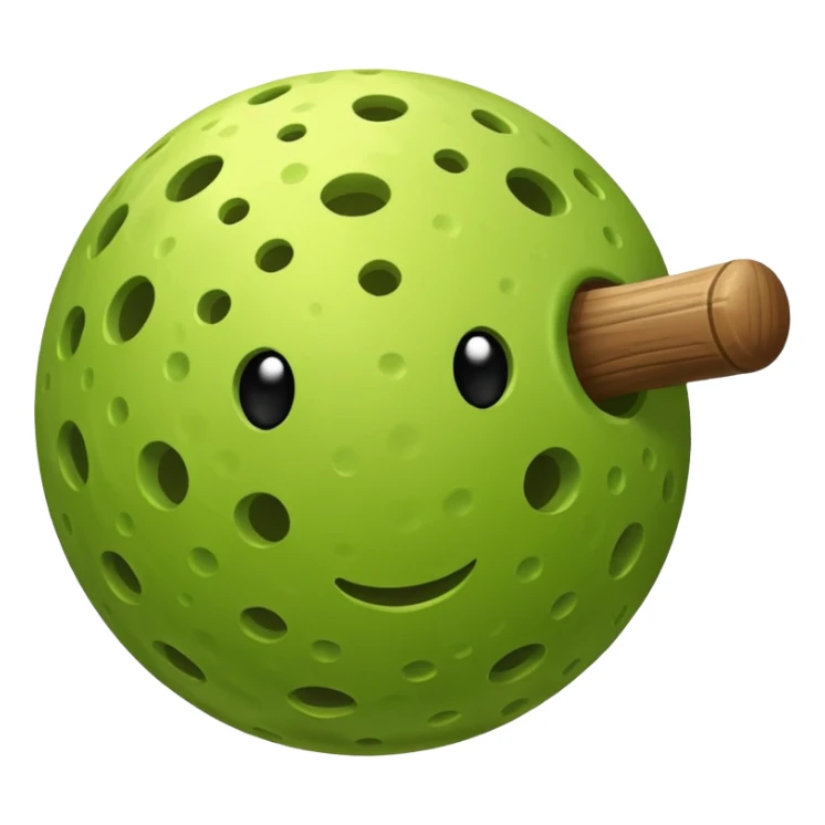 pickleball emoji, simple, bright, single pickleball sticker