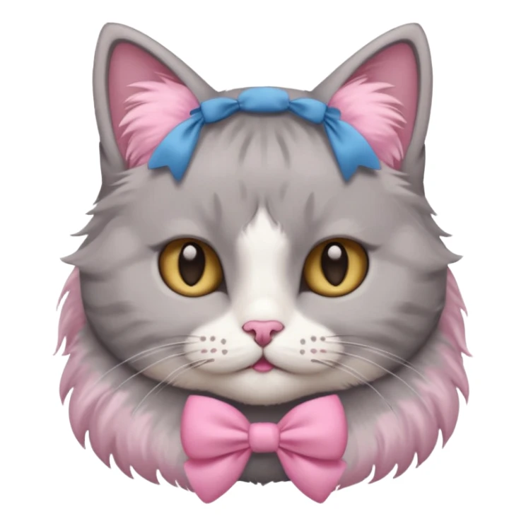 Um gato com lacinho rosa  sticker