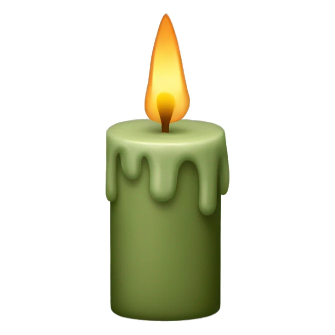 Khaki green candle sticker