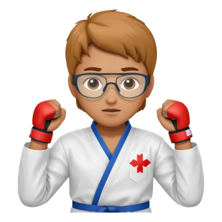 Scientist doing taekwondo sticker