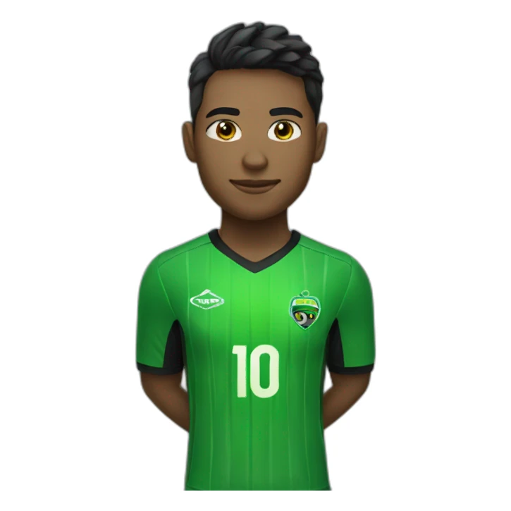 soccer player in green and black uniform sticker