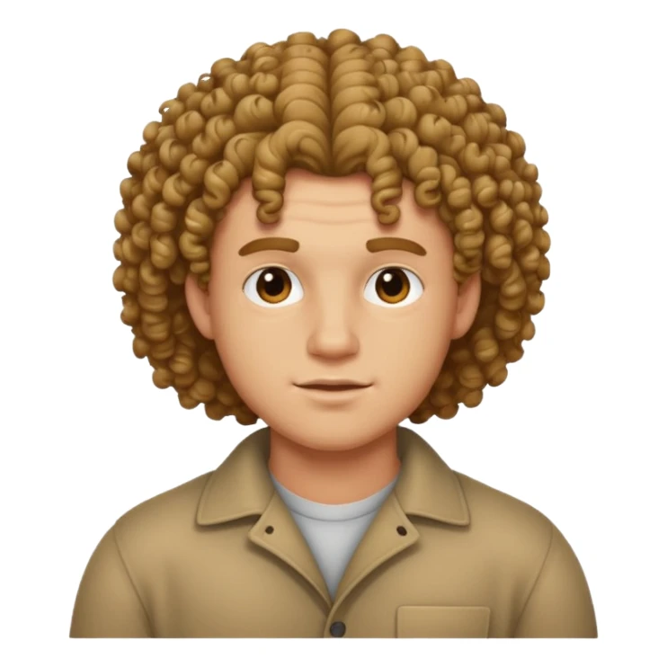 heavy young man with curles sticker