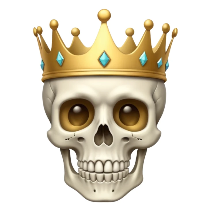 skeleton with crown sticker