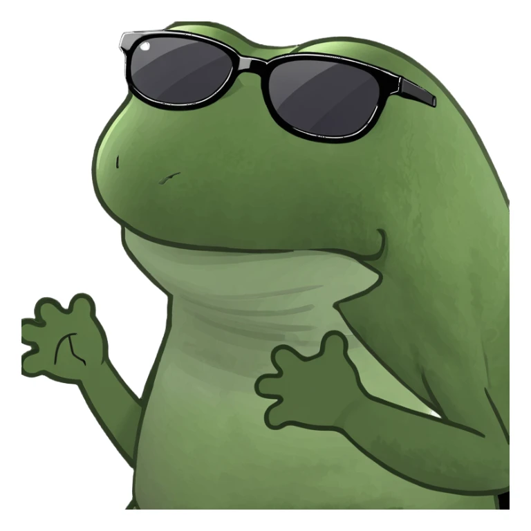 green bufo frog dancing on a sunny beach, sun rays highlighting, joyful beach party atmosphere sticker