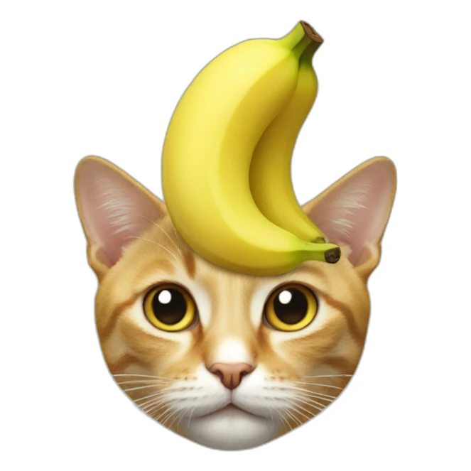 cat with banana on head sticker