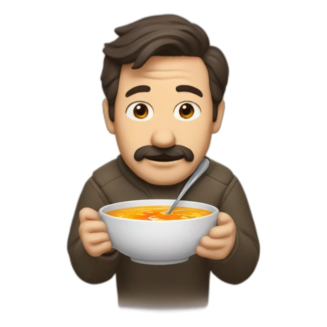Ted lasso eating chicken soup  sticker