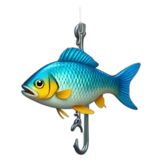 Fish on a hook sticker