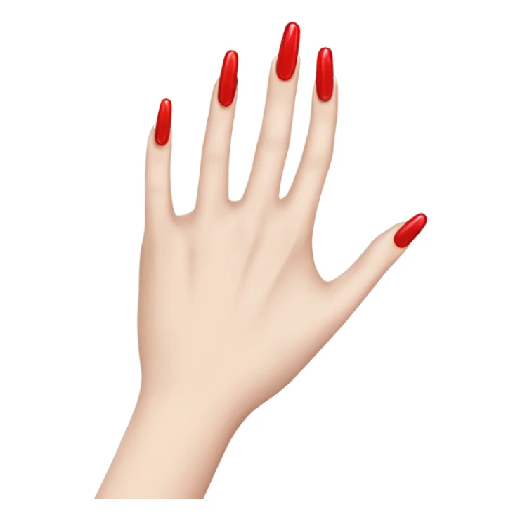 Longer nails Red, long white hand sticker