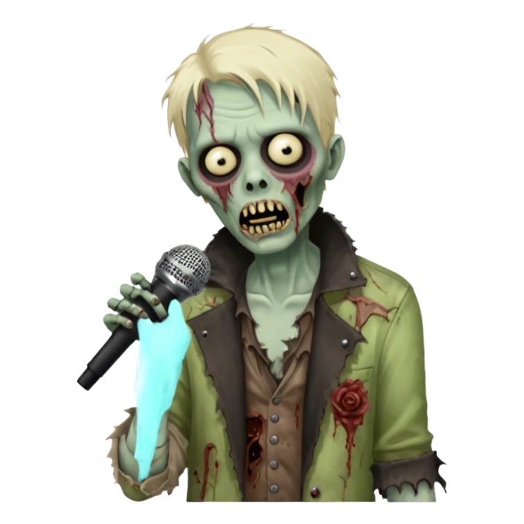 Zombie singer  microphone  sticker