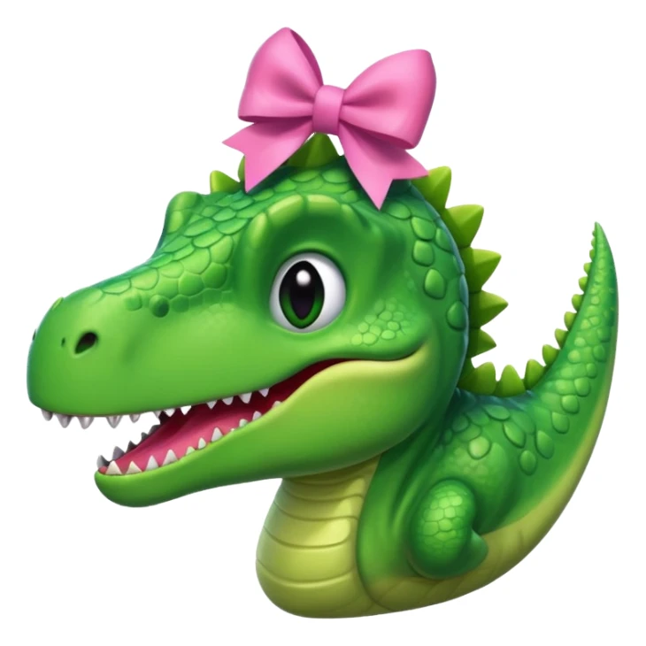 Dinosaur with a pink bow sticker