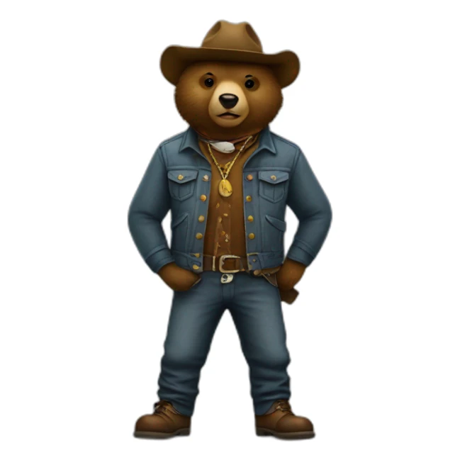 bear wearing santiags sticker