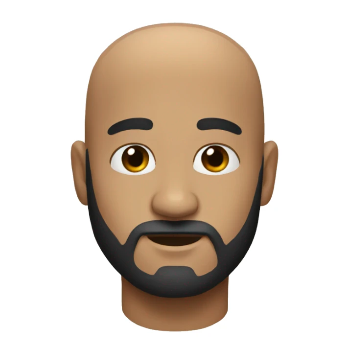 bald beard black eyes sticker