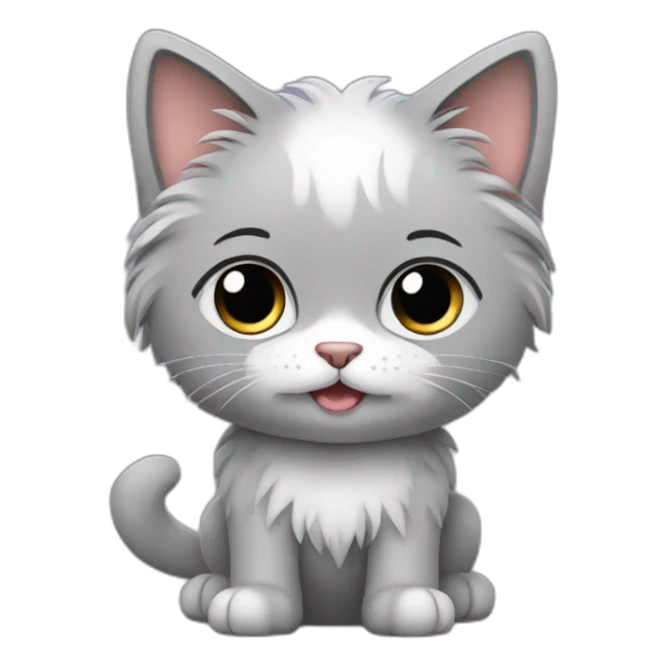 grey fluffy cat-vet treating a dog sticker