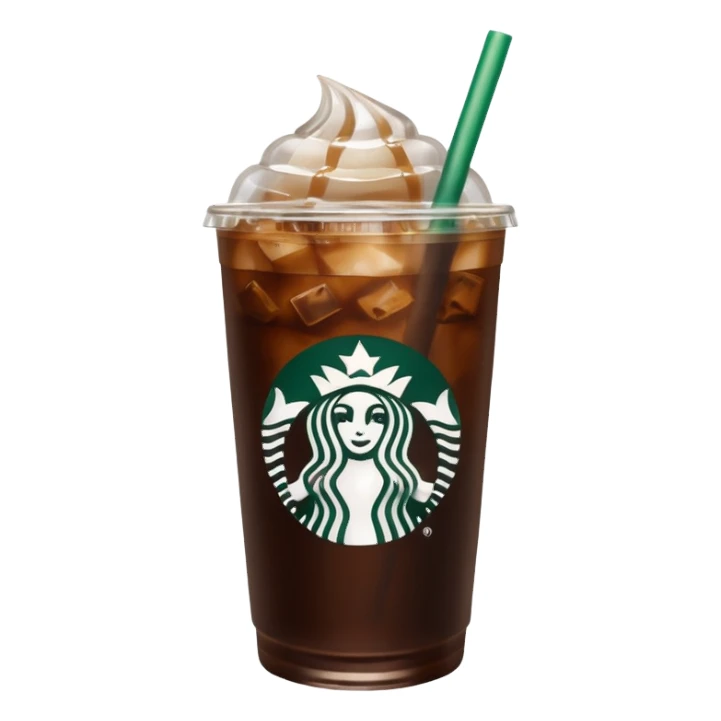 Starbuck ice coffee with ice cubes sticker