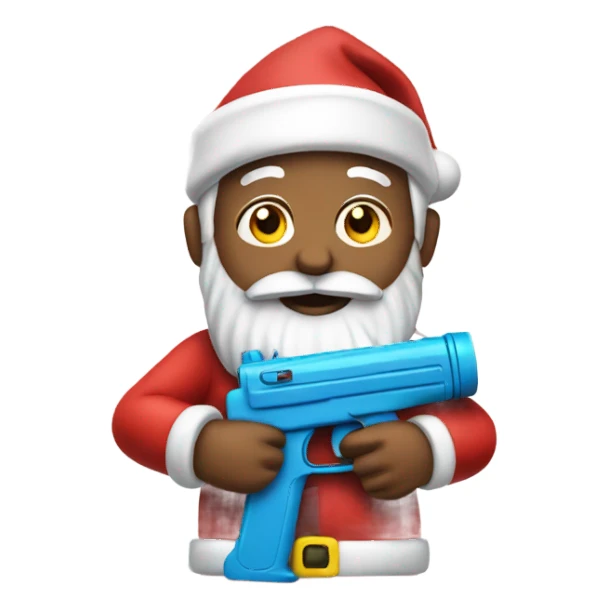 Santa holding a water gun sticker