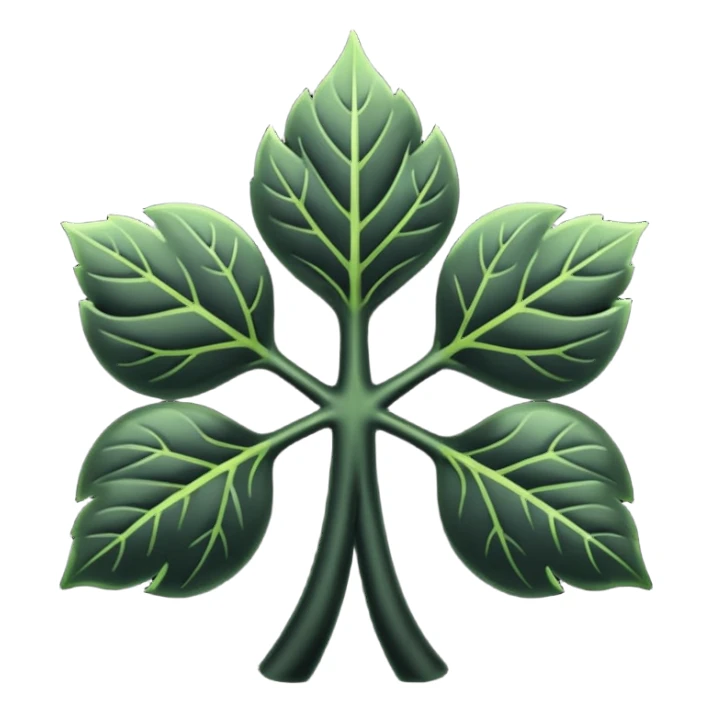 Un trébol de 5 hojas negro  sticker