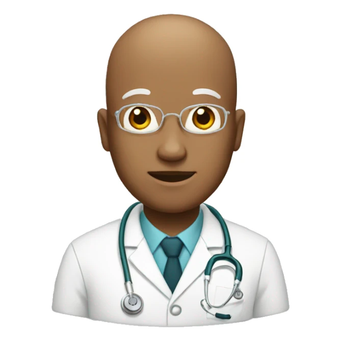 doctor with a bald shining head sticker