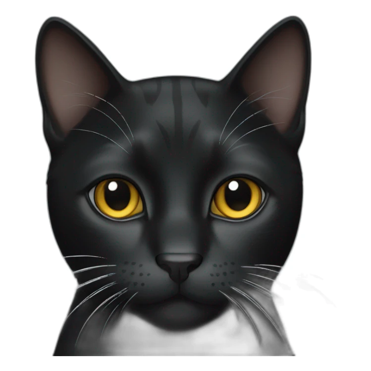 black cat with thin white stripe on nose and forehead sticker