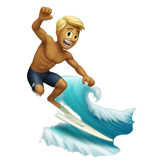 Surfing big wave sticker