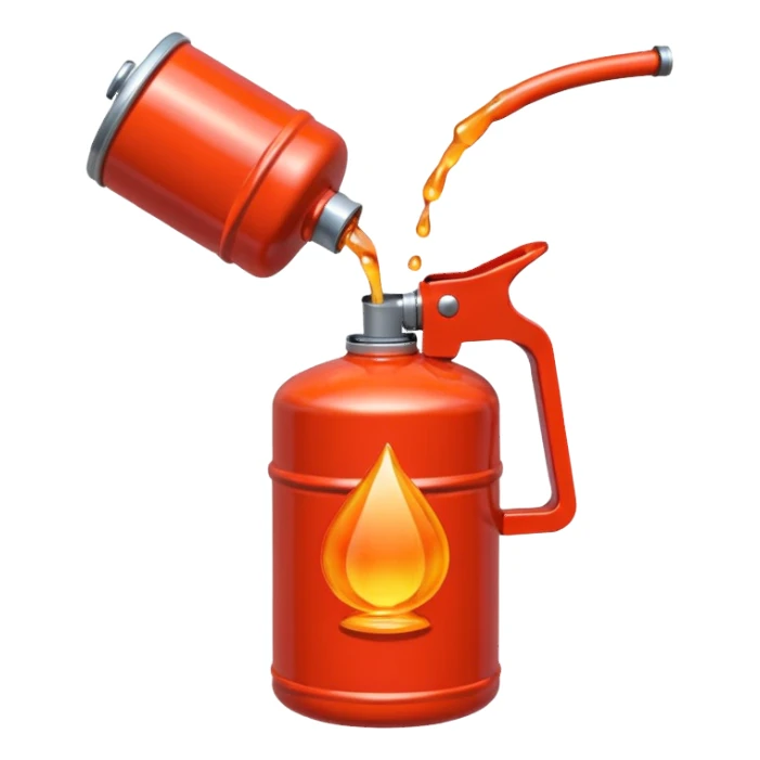 simple red gasoline canister plain pouring orange drops sticker