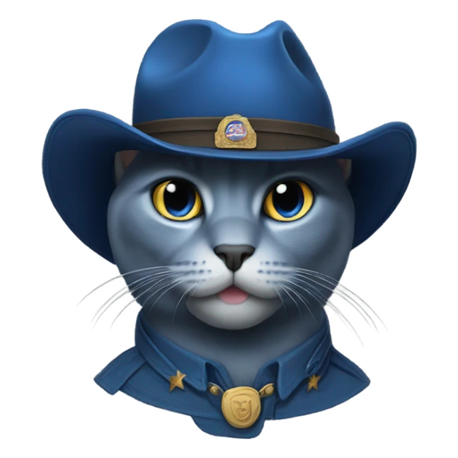 Blue Russian cat Texas Ranger sticker