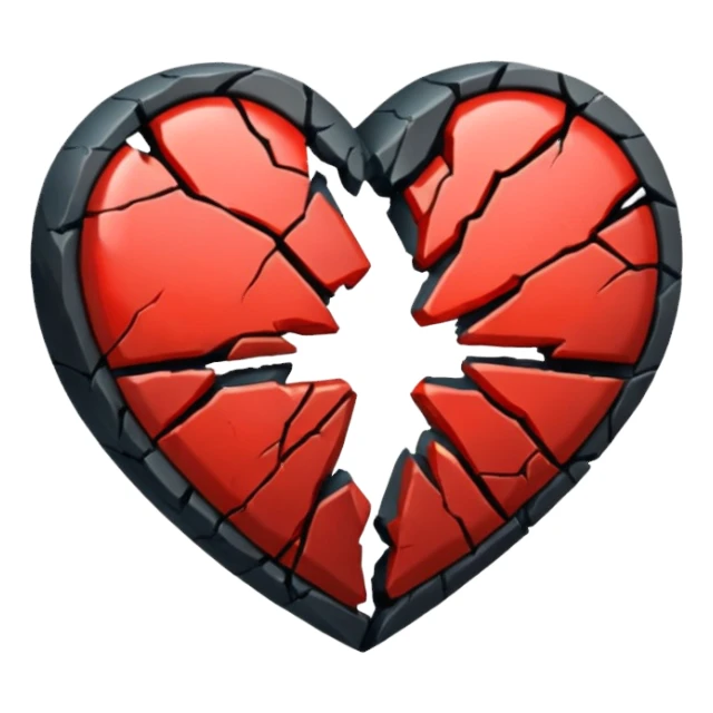 Чёрное разбитое сердце sticker