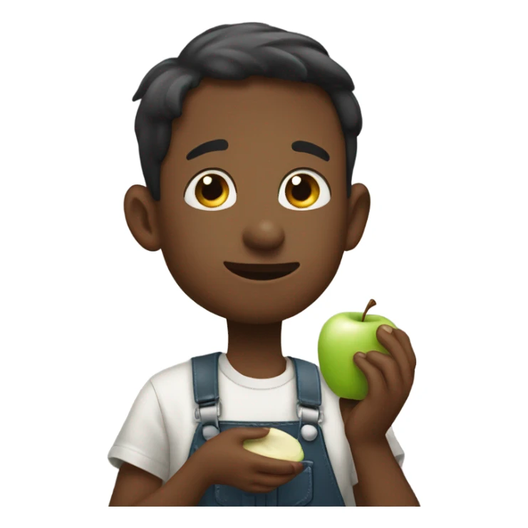 Boy, eating applesauce ￼ sticker