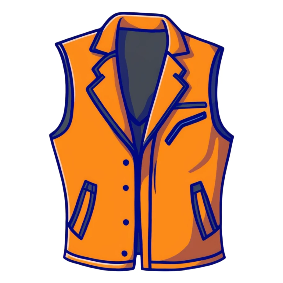 Brown leather vest sticker