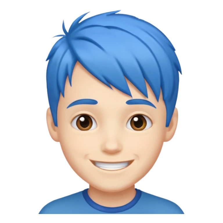 blue gamer Boy happy blue hair sticker