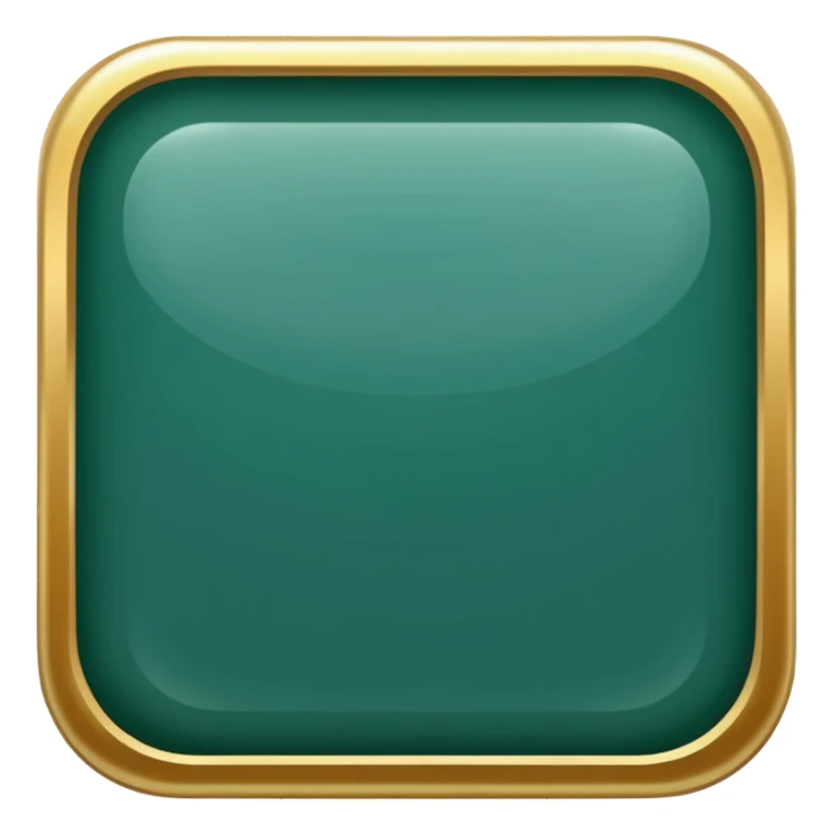 Blank dark Jade and gold edged rounded square icon button sticker