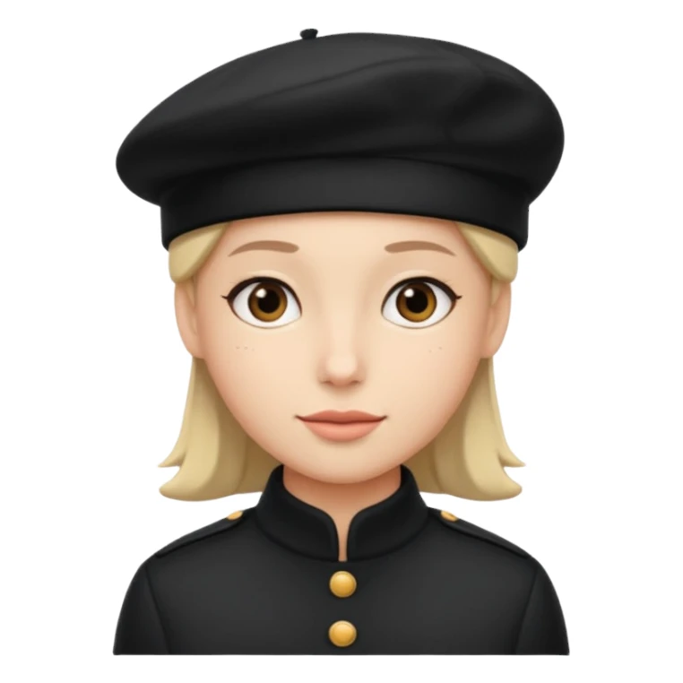 beret black winter sticker